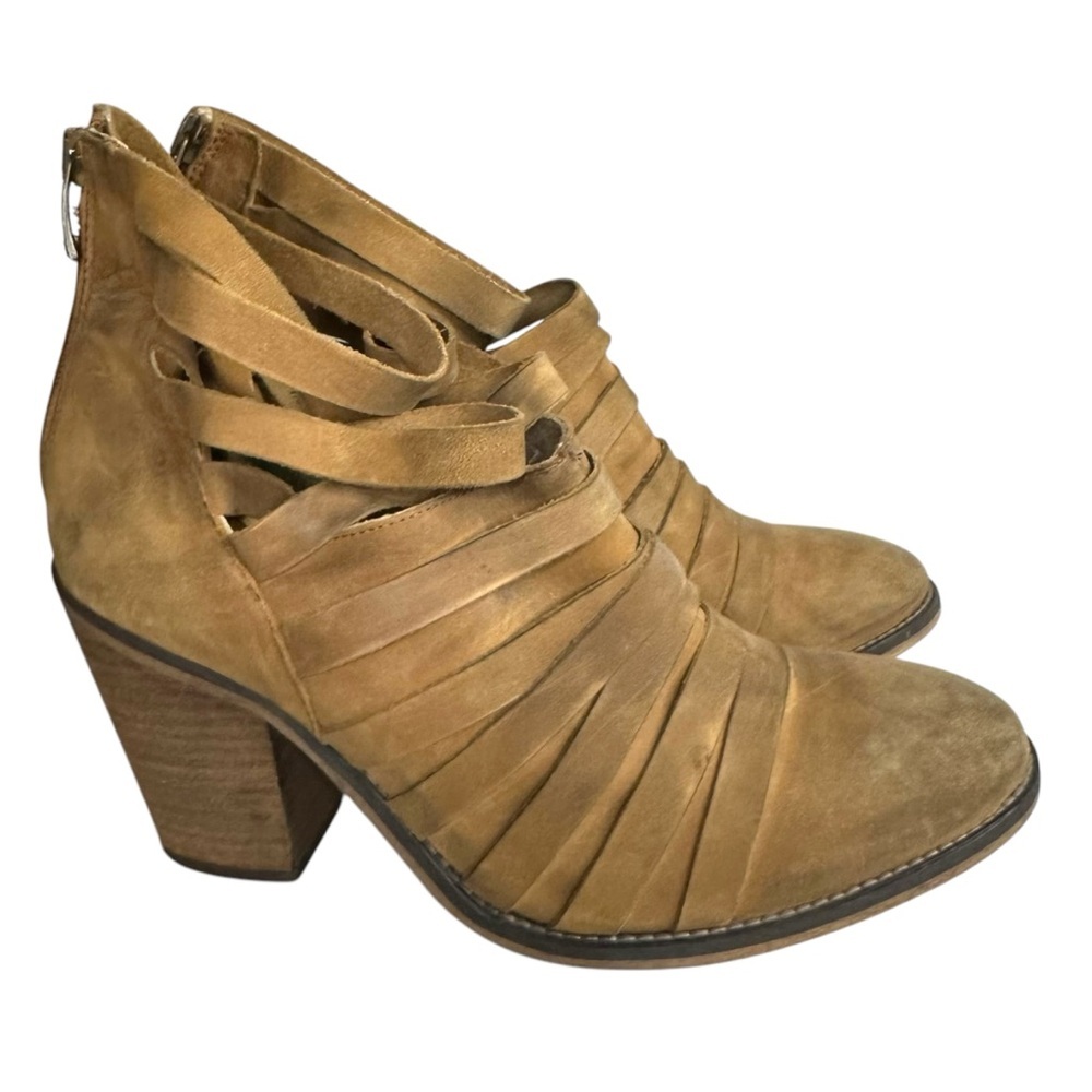 Free People Hybrid Strappy Leather Heeled Boots Size 41